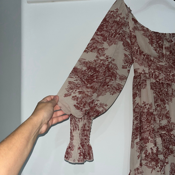 Boutique Floral Land Print Mini Dress‎ Sz Small Pre-Loved - Picture 4 of 5